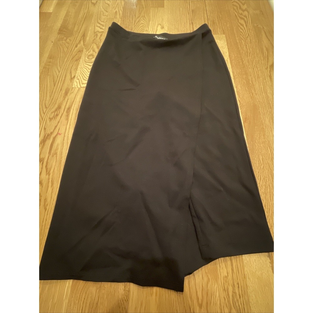 Betabrand Sassiest Wrap Midi Skirt Skort Leggings Black MP Petite Modest Wear